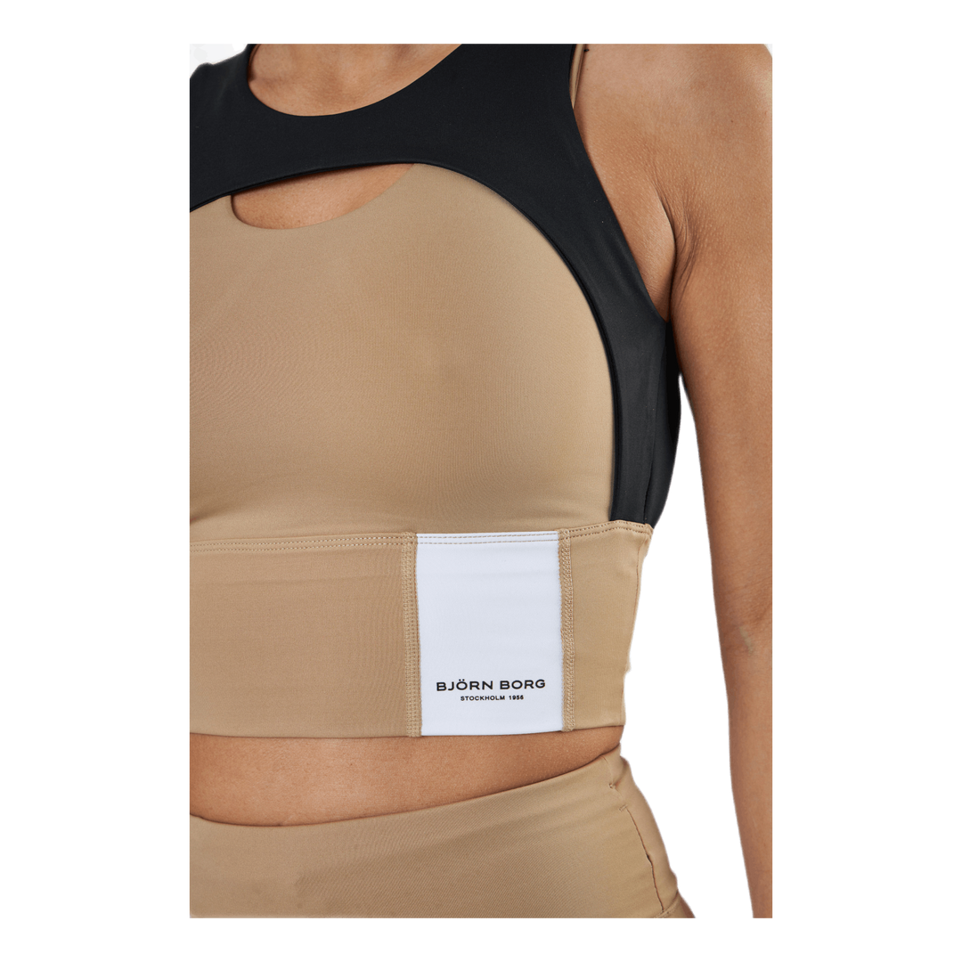 Sthlm Overlap Crop Top Beige