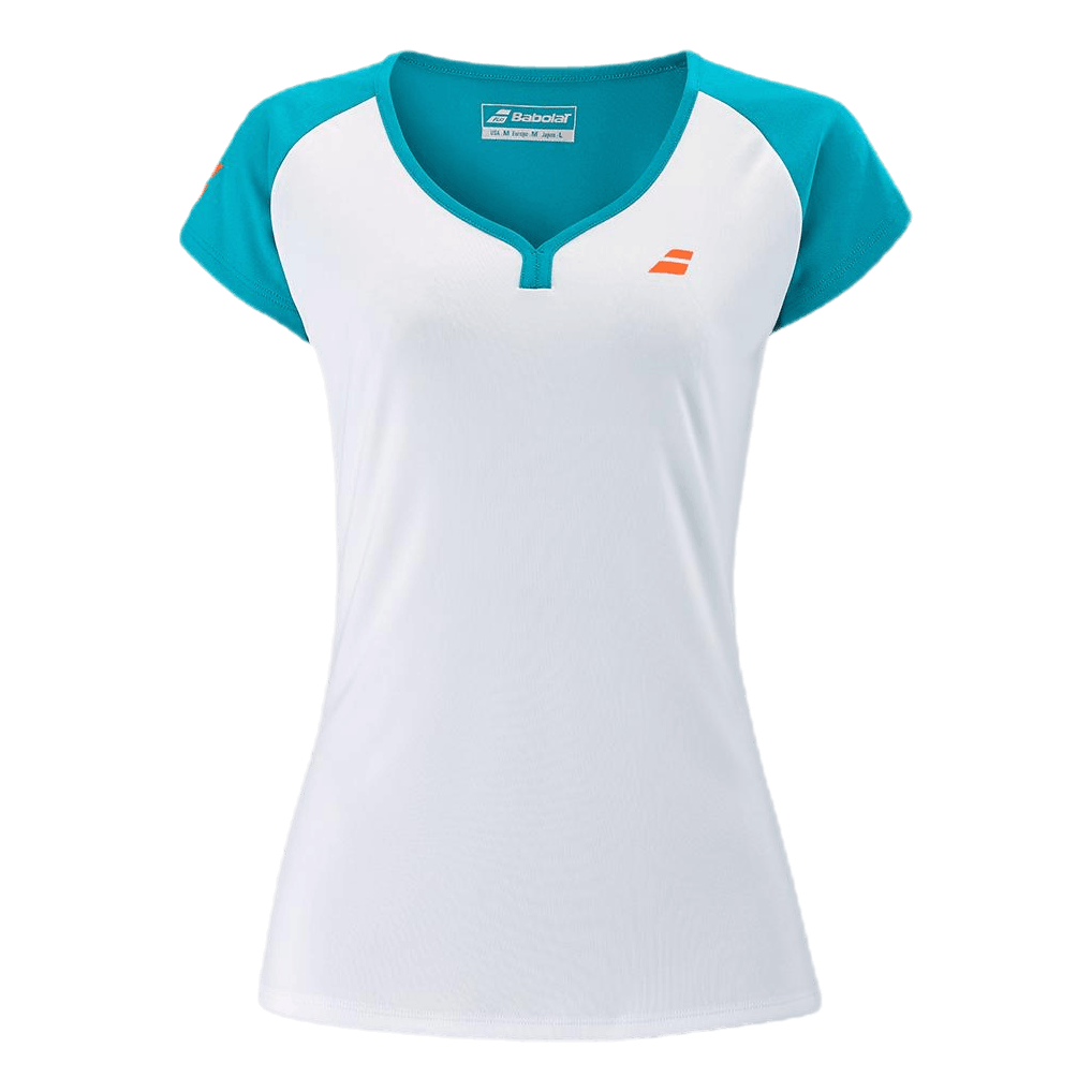 Cap Sleeve Top Play Blue/White