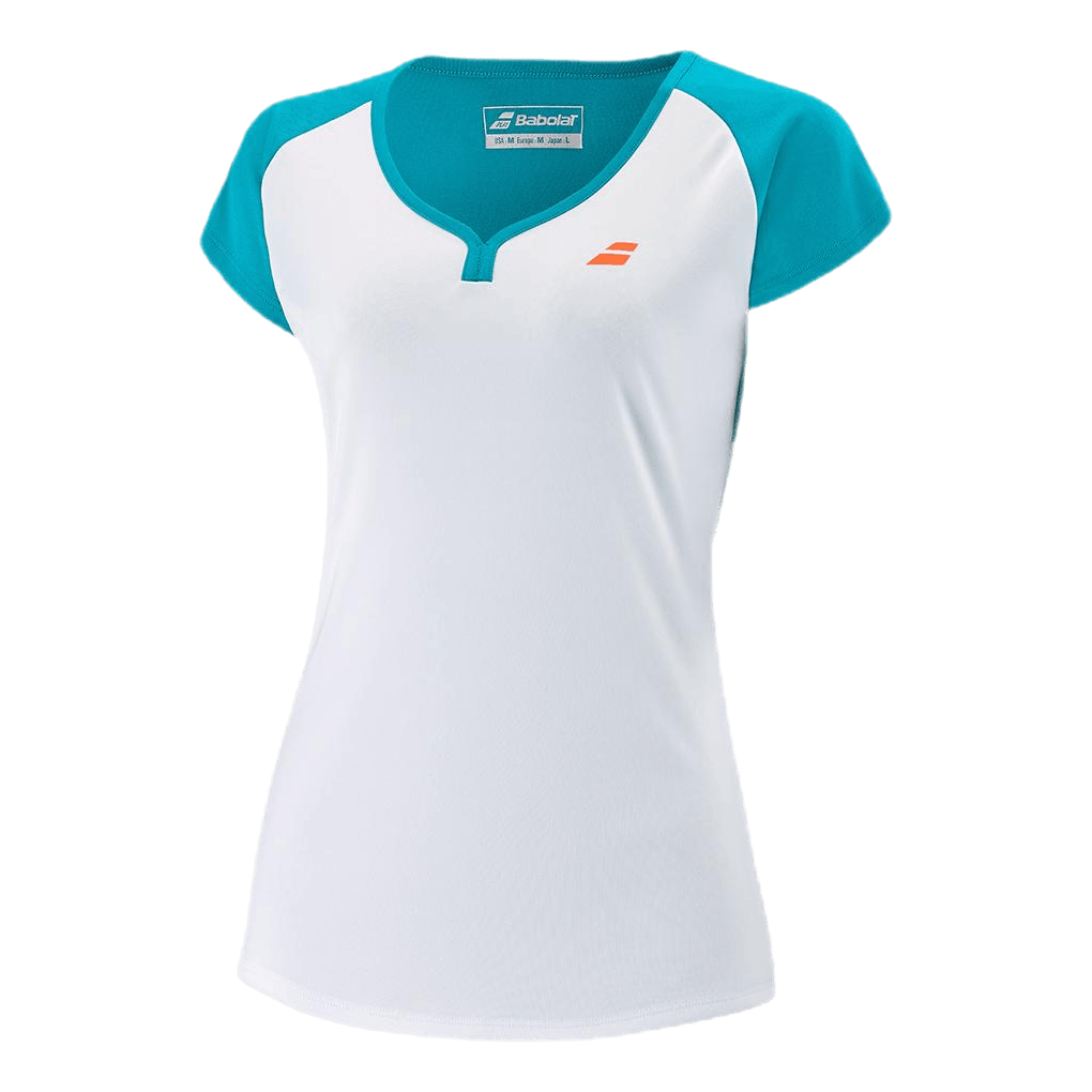 Cap Sleeve Top Play Blue/White