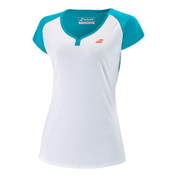 Cap Sleeve Top Play Blue/White