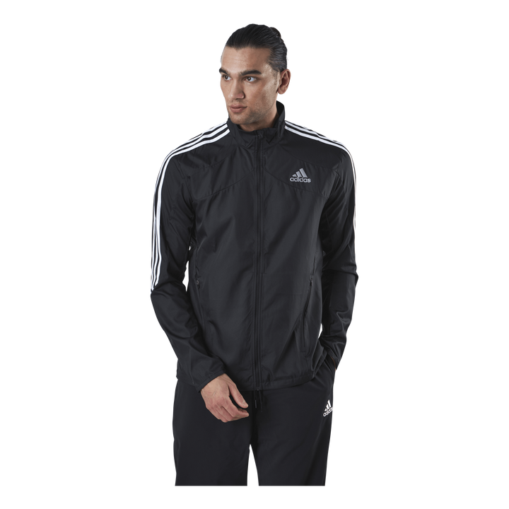 Adidas Marathon Jacket 3 Stripe Men Black / White