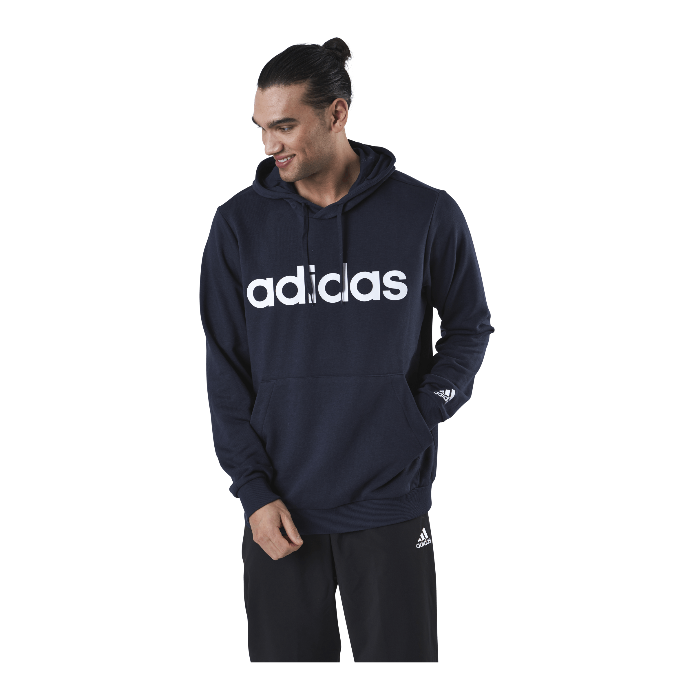 Adidas men's essential sales linear logo pullover hoodie