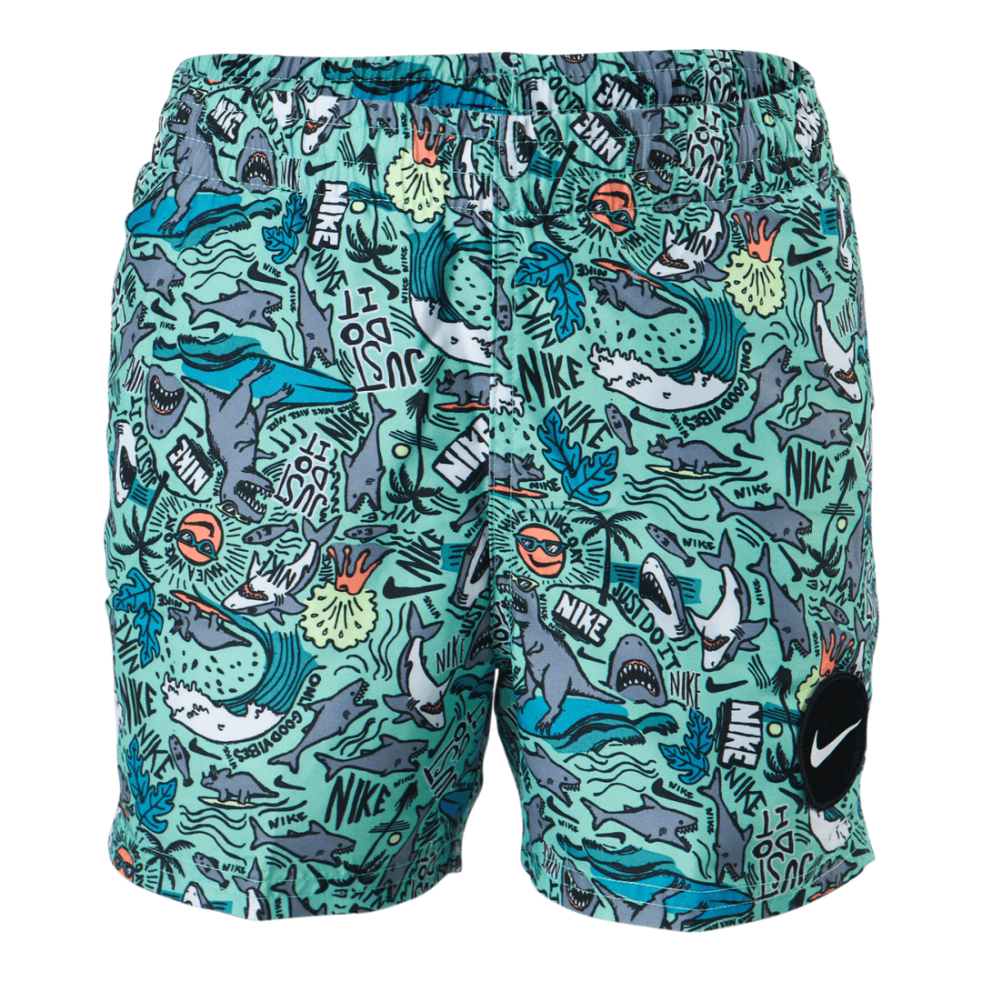 Junior 4" Volley Short AOP Green