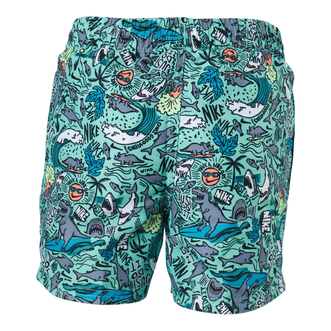 Junior 4" Volley Short AOP Green