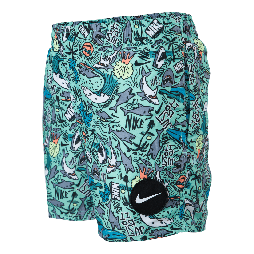 Junior 4" Volley Short AOP Green