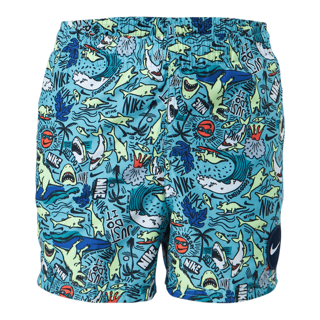 Junior 4" Volley Short AOP Blue