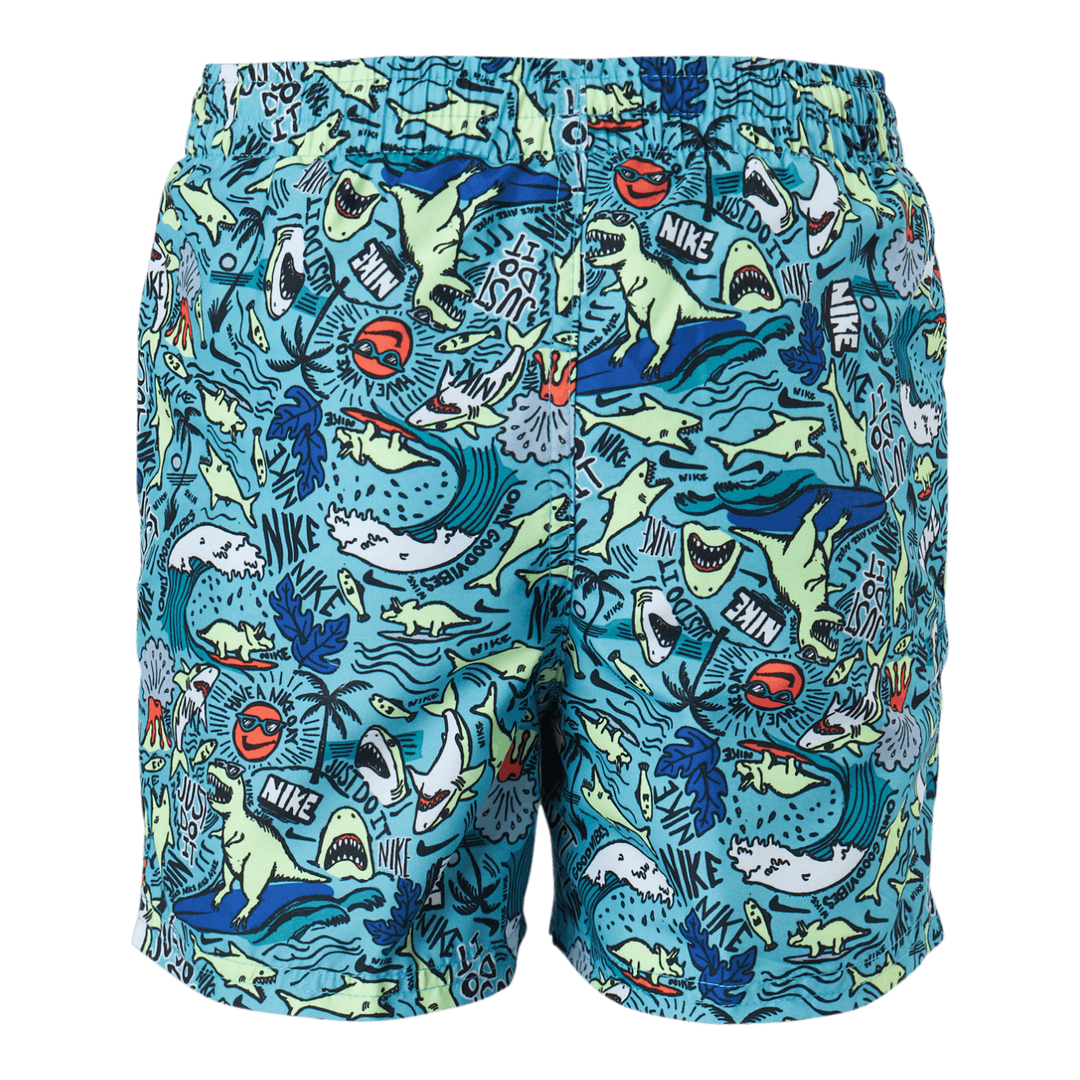 Junior 4" Volley Short AOP Blue