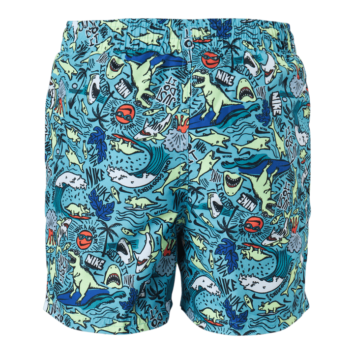 Junior 4" Volley Short AOP Blue