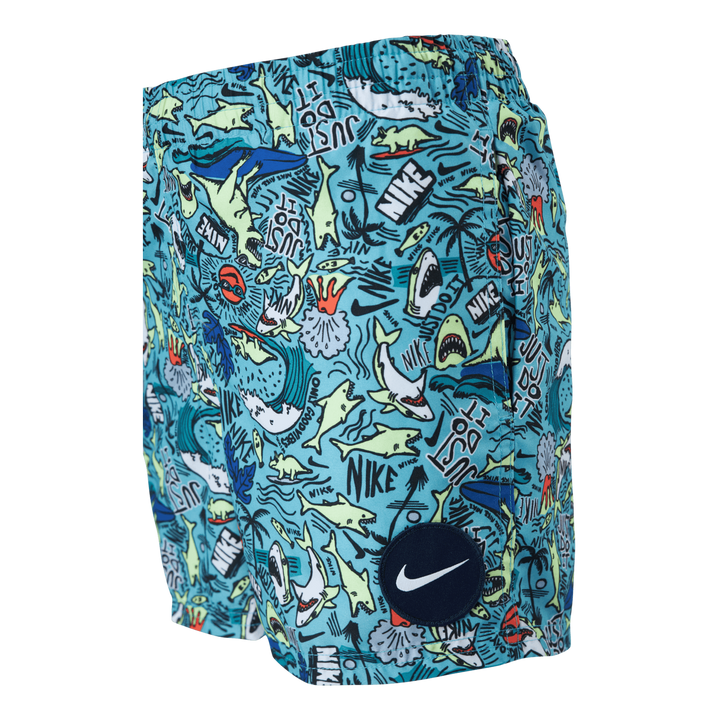 Junior 4" Volley Short AOP Blue