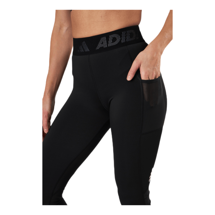 Techfit Long Branded Elastic Tight Black / White