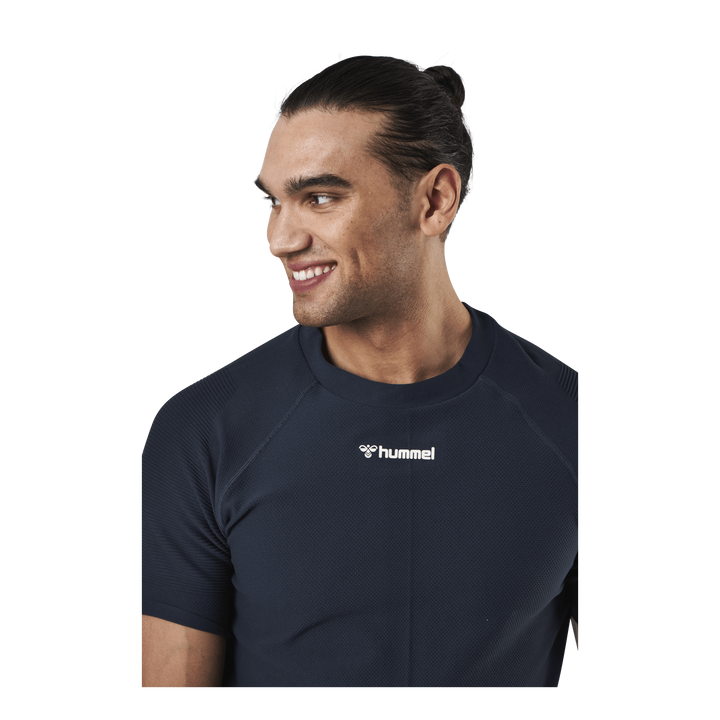 Cube Seamless T-Shirt Blue