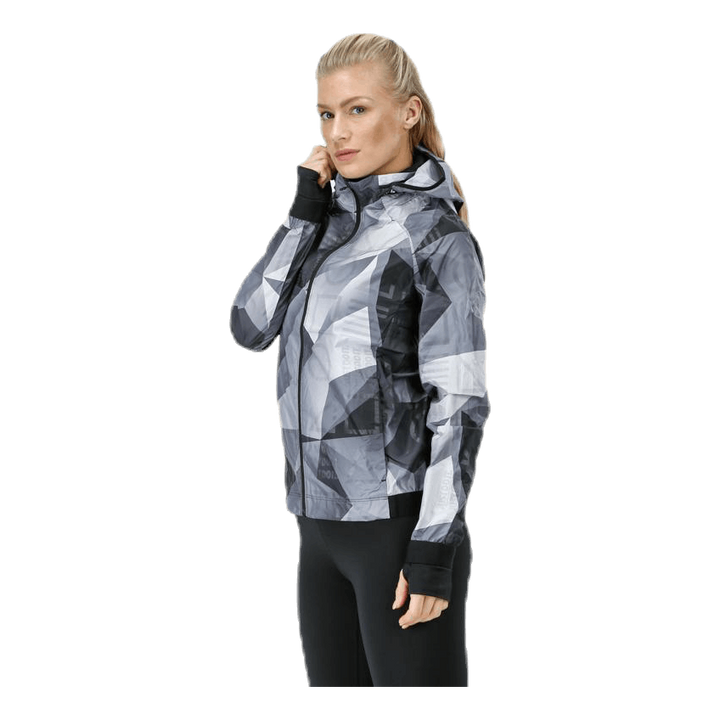 Shield Hood Printed Flash Jacket Black