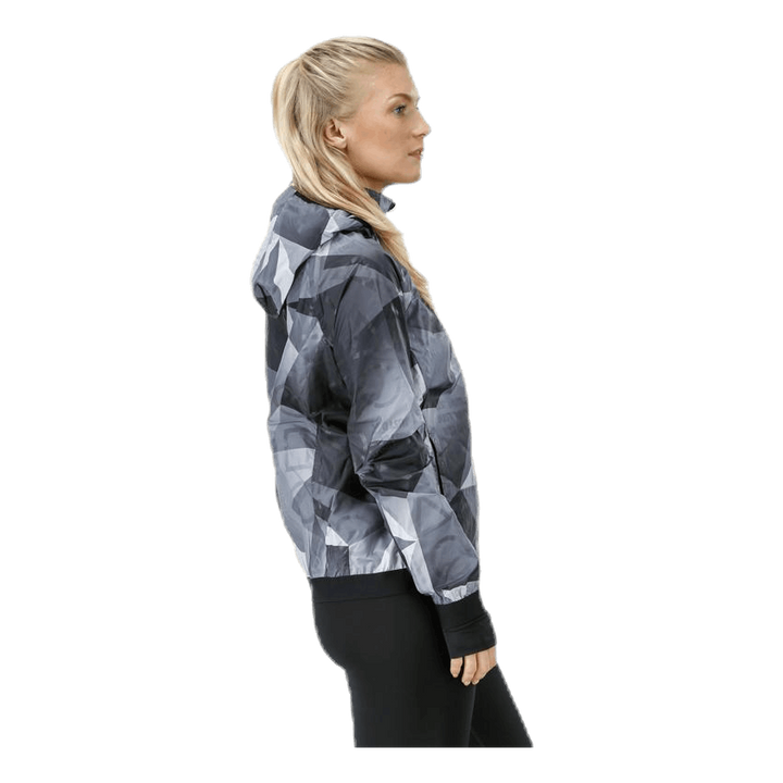 Shield Hood Printed Flash Jacket Black