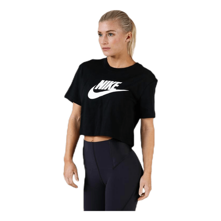 Essential Icon Crop Futura Tee White/Black