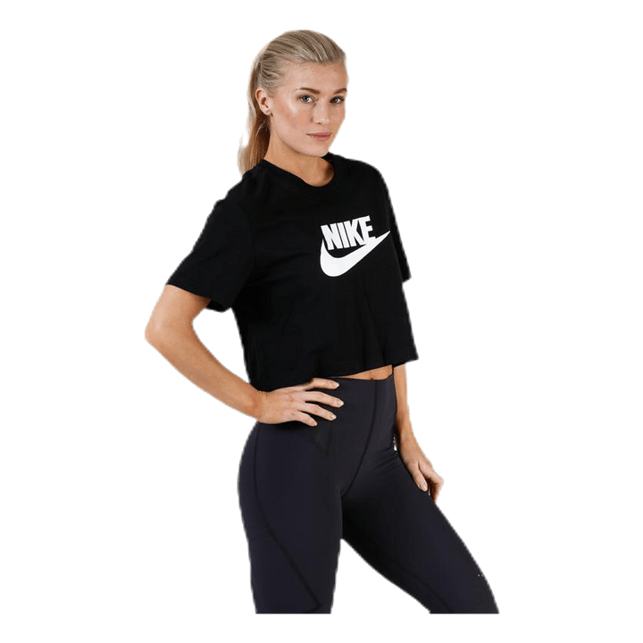 Essential Icon Crop Futura Tee White/Black