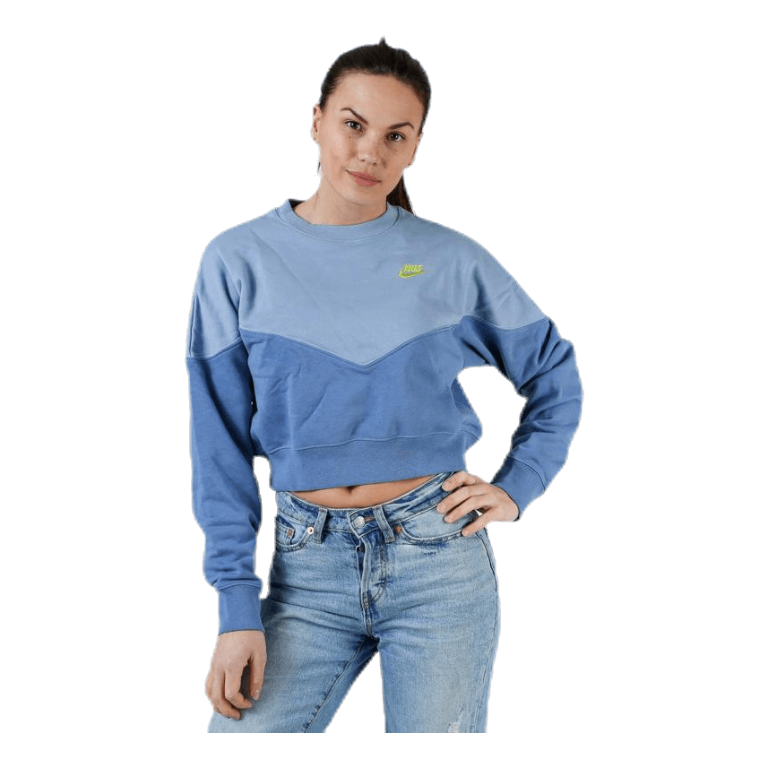 Nike sportswear heritage fleece crew best sale