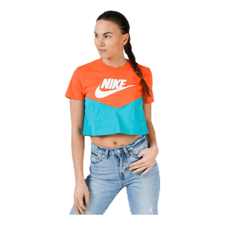 Heritage SS Top Orange/Turquoise