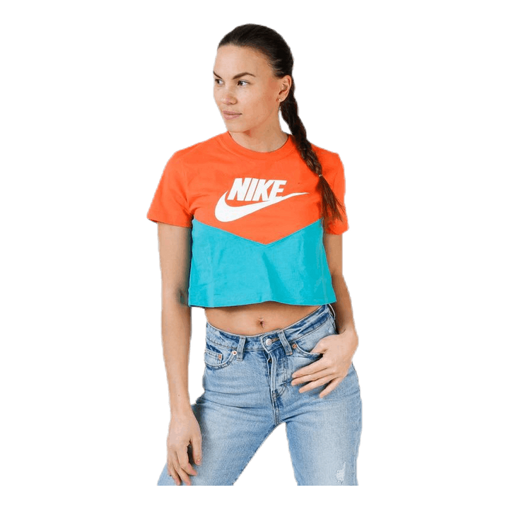 Heritage SS Top Orange/Turquoise