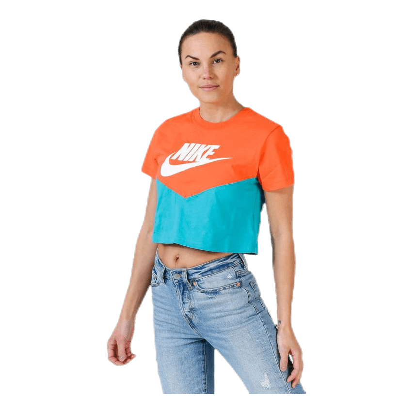 Heritage SS Top Orange/Turquoise
