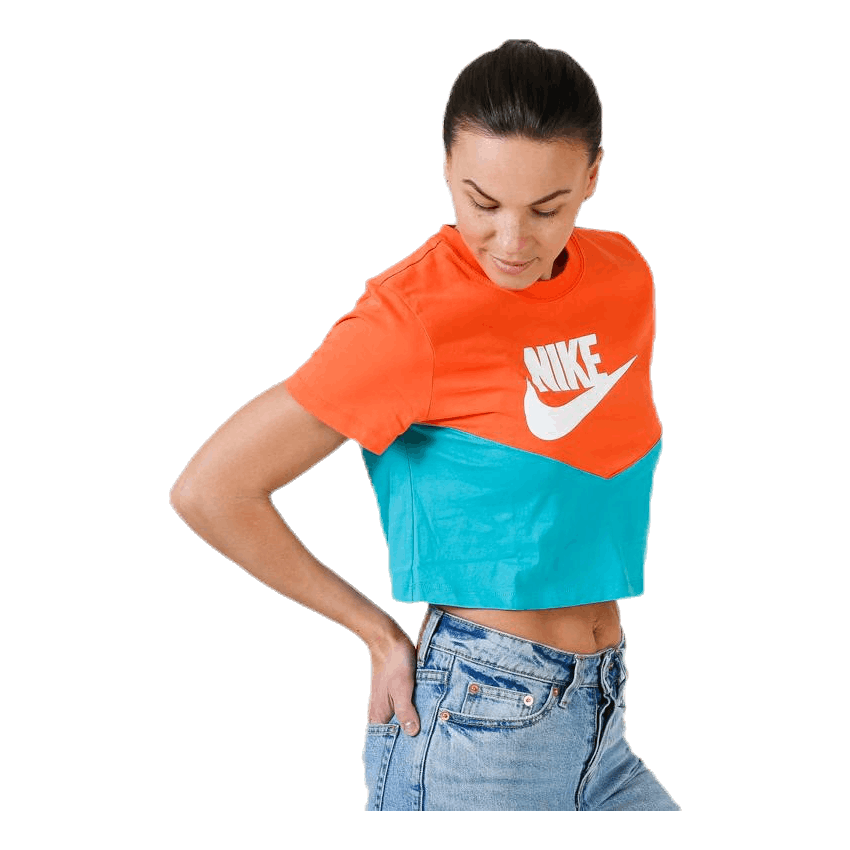 Heritage SS Top Orange/Turquoise