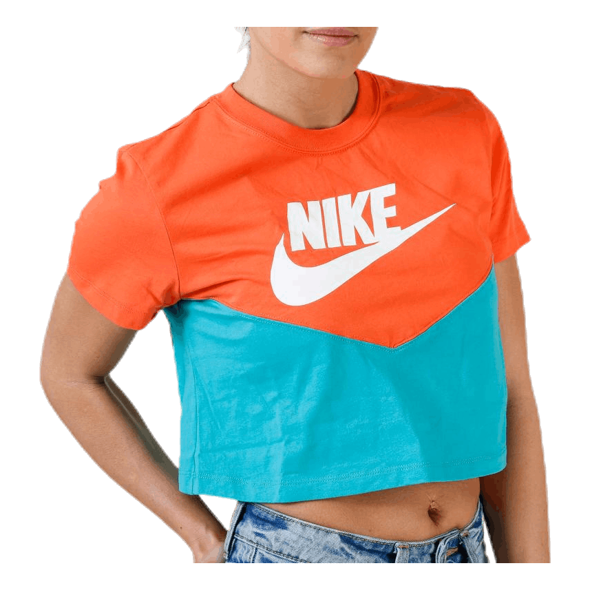 Heritage SS Top Orange/Turquoise