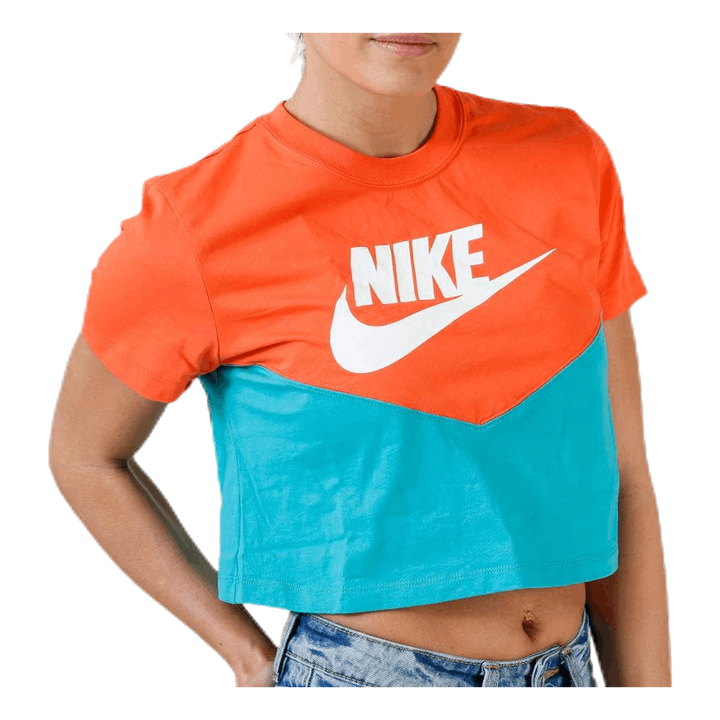 Heritage SS Top Orange/Turquoise