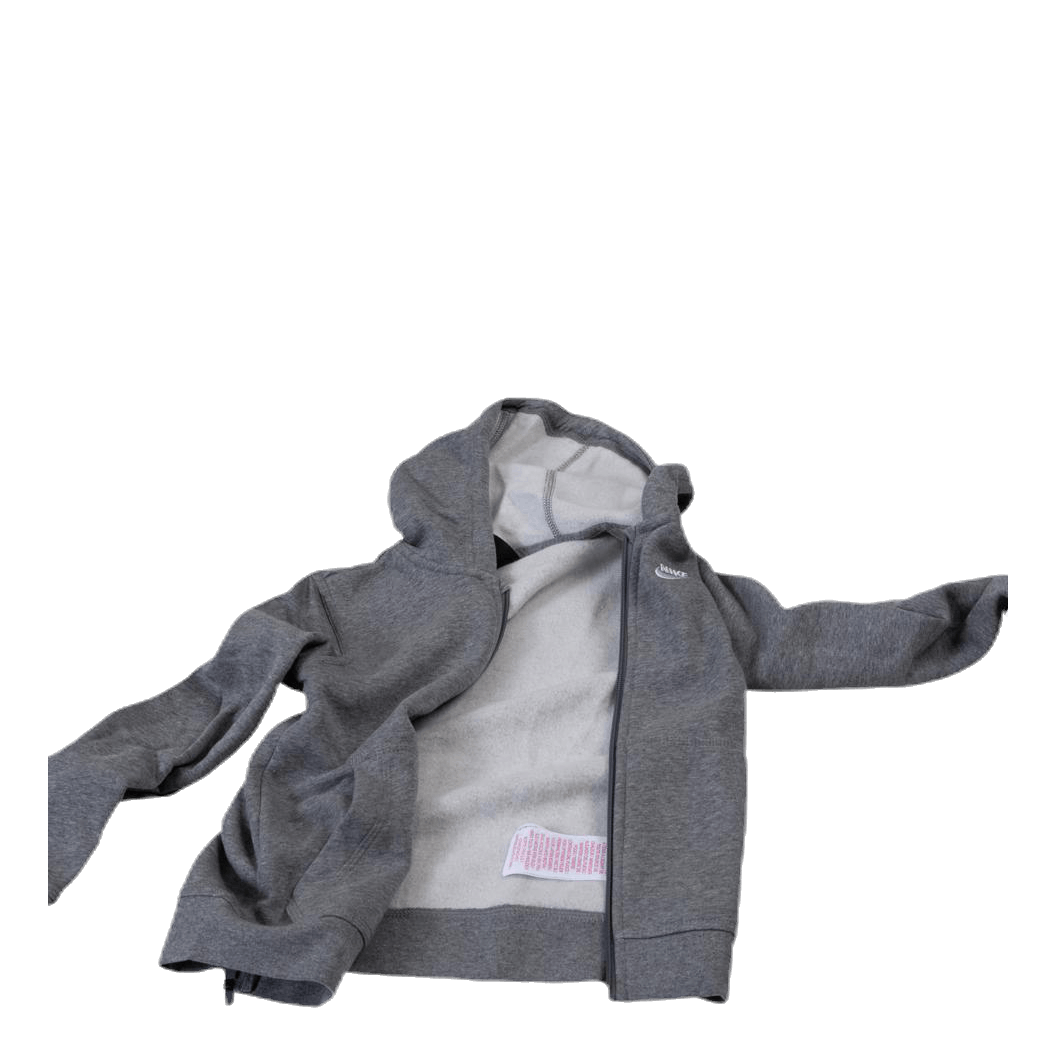 Sportswear Club Big Kids' Full-Zip Hoodie CARBON HEATHER/SMOKE GREY/WHITE