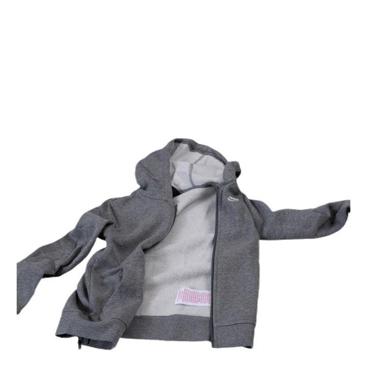 Sportswear Club Big Kids' Full-Zip Hoodie CARBON HEATHER/SMOKE GREY/WHITE