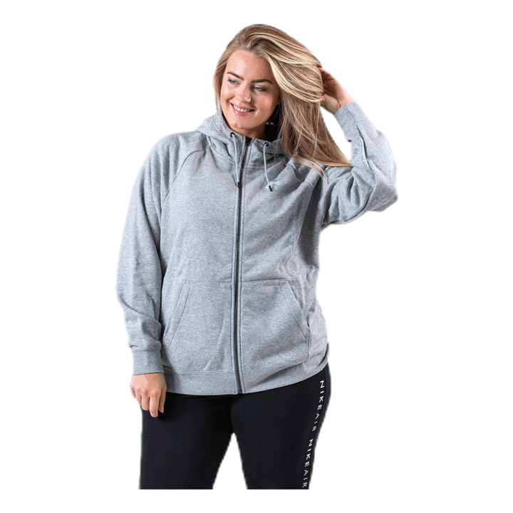 Essential Zip Hoodie Plus Grey