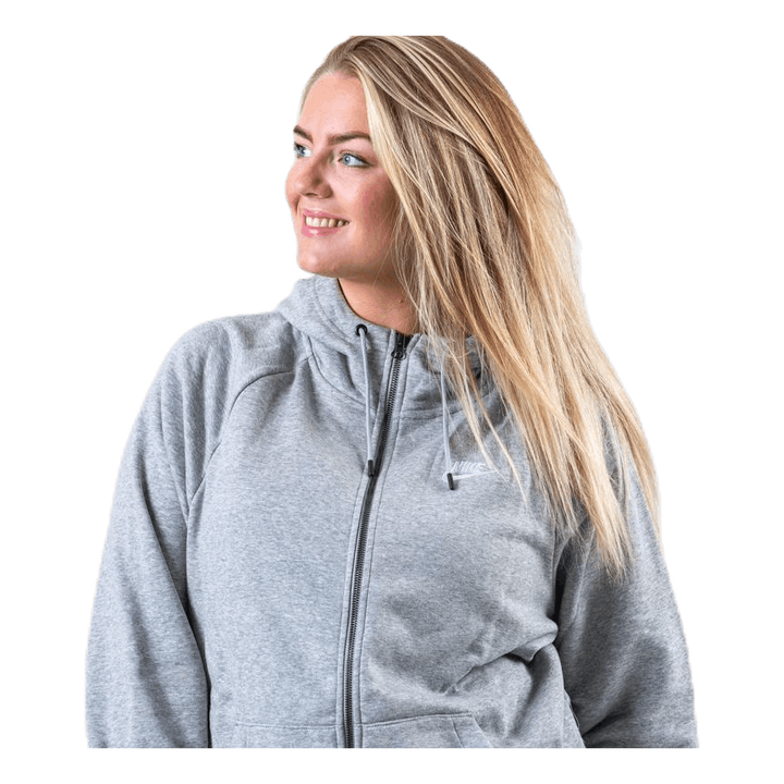 Essential Zip Hoodie Plus Grey