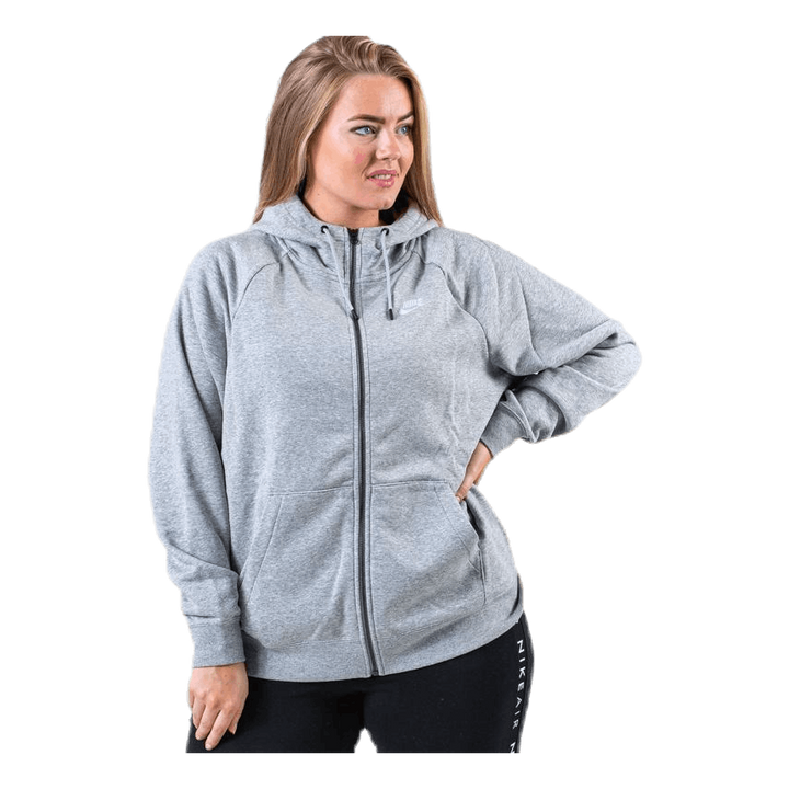 Essential Zip Hoodie Plus Grey