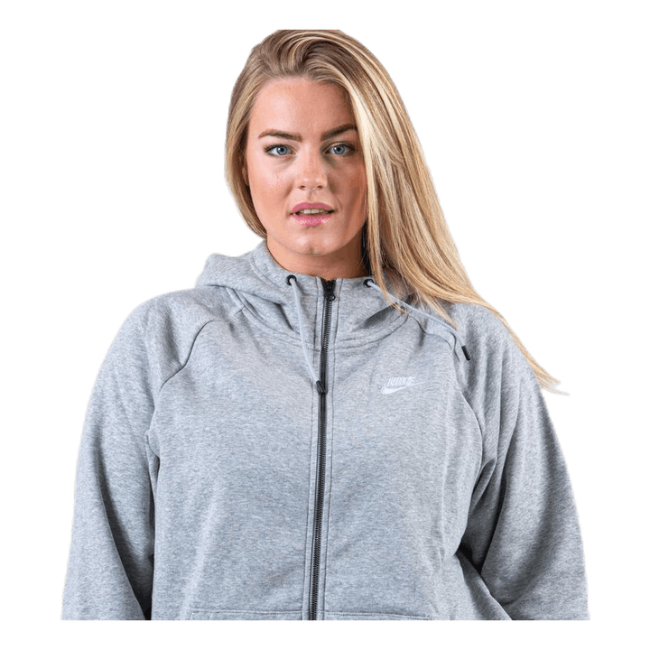Essential Zip Hoodie Plus Grey