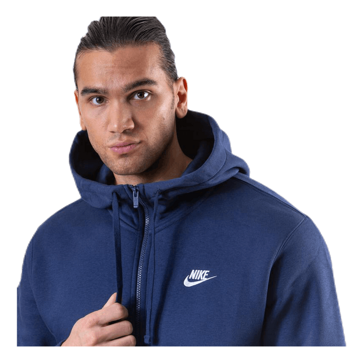 Sportswear Club Fleece Men's Full-Zip Hoodie MIDNIGHT NAVY/MIDNIGHT NAVY/WHITE