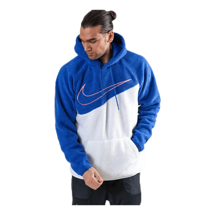Swoosh Hoodie Fleece Blue/White