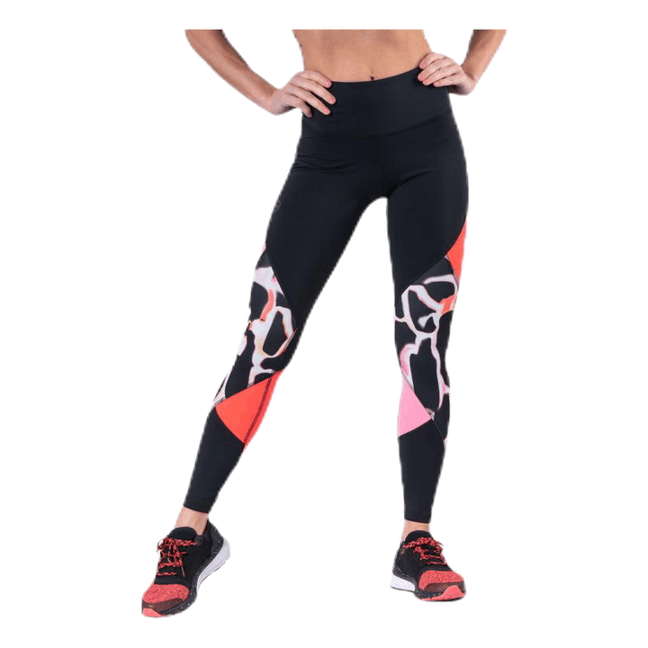 UA Rush Print Color Block Leggings Black