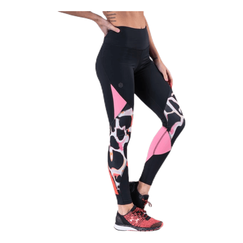 UA Rush Print Color Block Leggings Black
