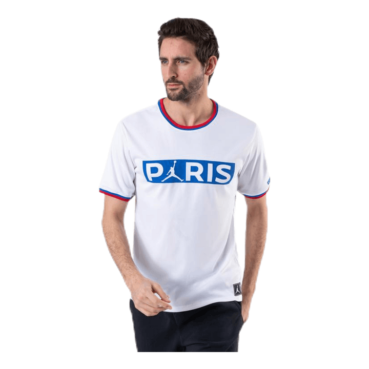 X Psg Wordmark Tee White/Hyper Cobalt
