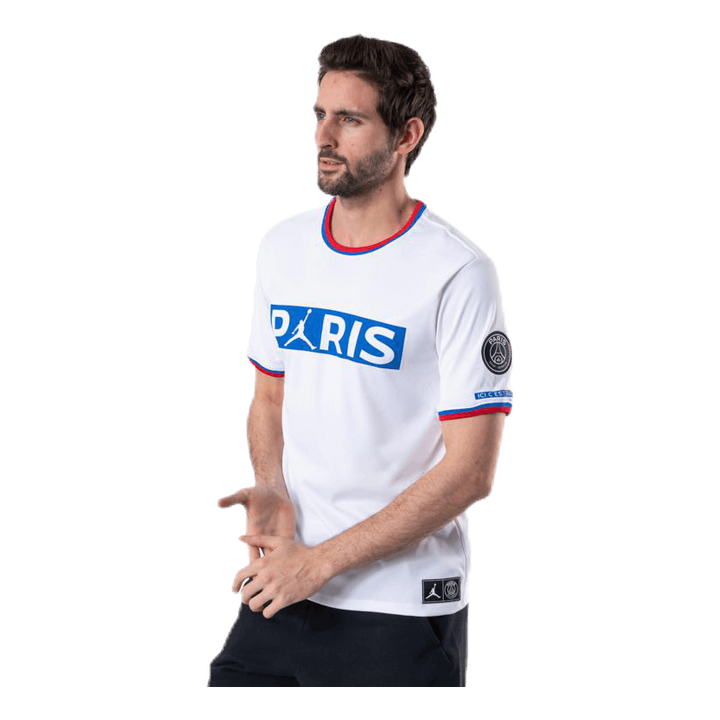 X Psg Wordmark Tee White/Hyper Cobalt