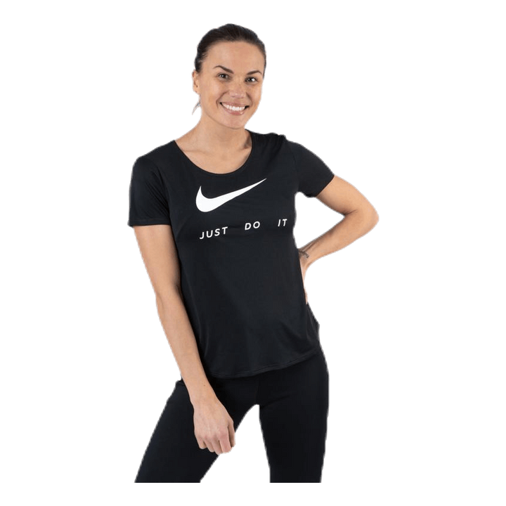 Top SS Swoosh Run White/Black