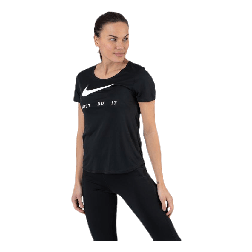 Top SS Swoosh Run White/Black