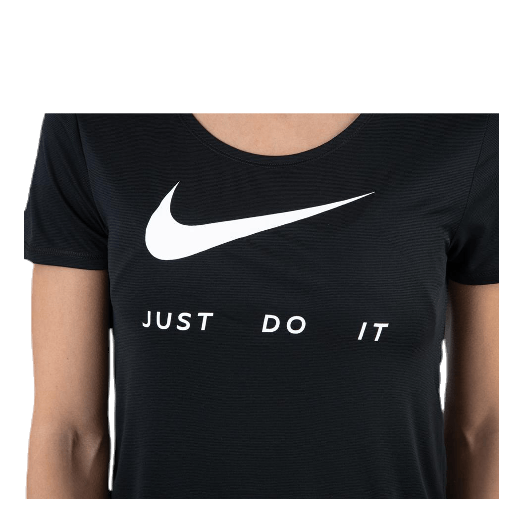 Top SS Swoosh Run White/Black