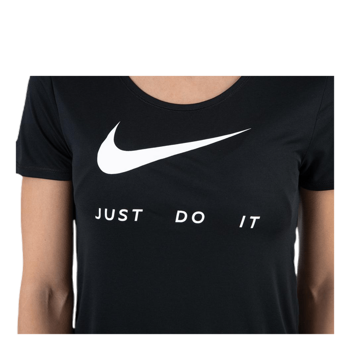 Top SS Swoosh Run White/Black