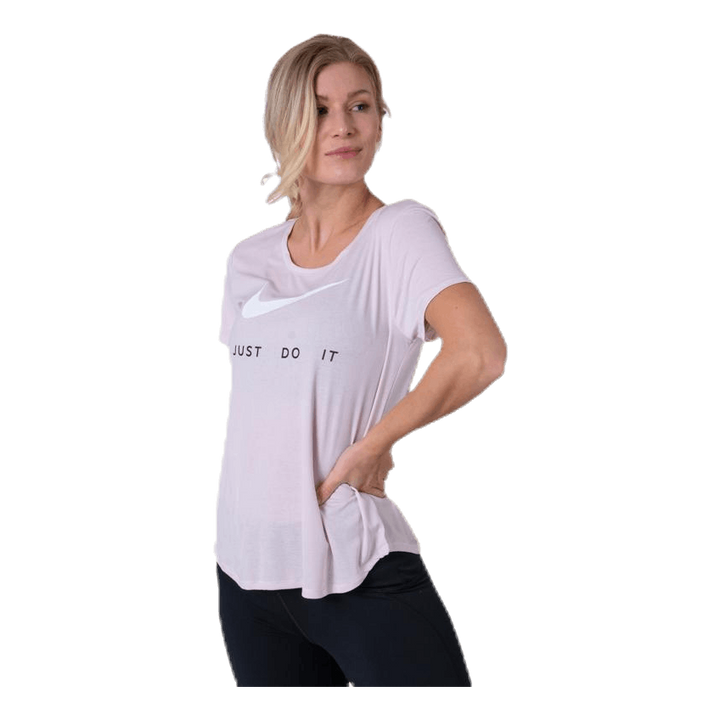 Top SS Swoosh Run Pink/White