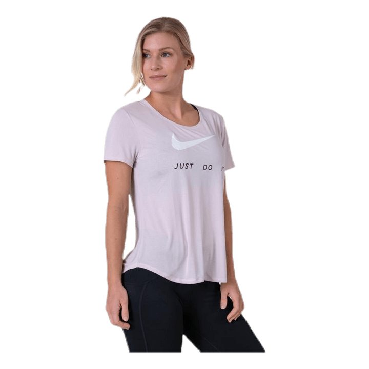 Top SS Swoosh Run Pink/White