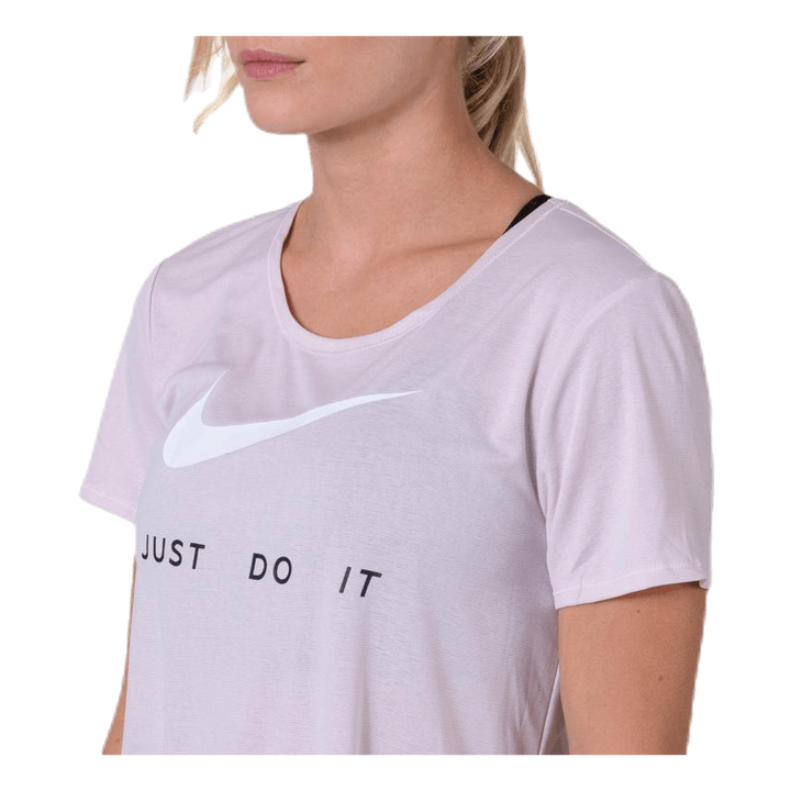 Top SS Swoosh Run Pink/White