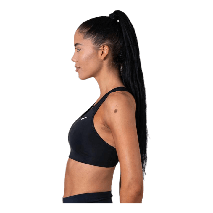 Swoosh Women's Medium-Support Non-Padded Sports Bra BLACK/WHITE/WHITE