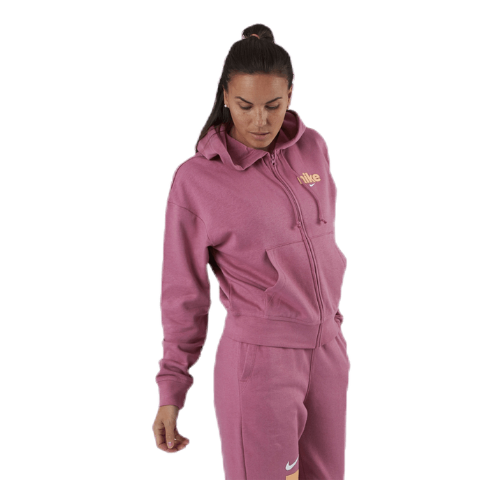 Nsw Hoodie Fz Flc Bb Vrsty Pink