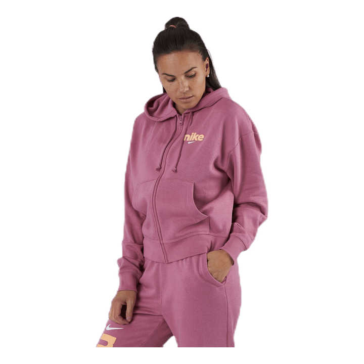 Nsw Hoodie Fz Flc Bb Vrsty Pink