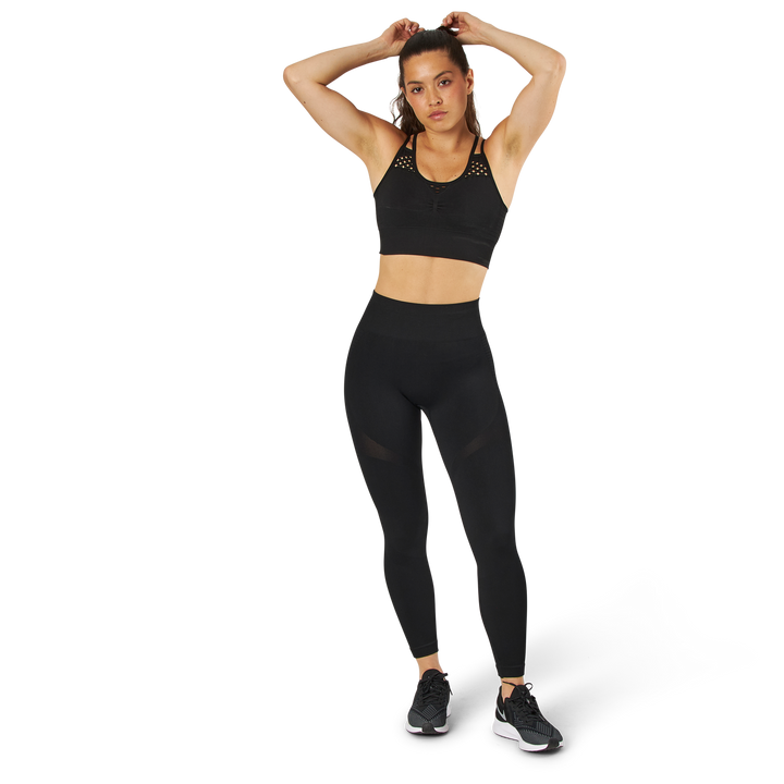 Fitness Seamless Mesh Bra Black