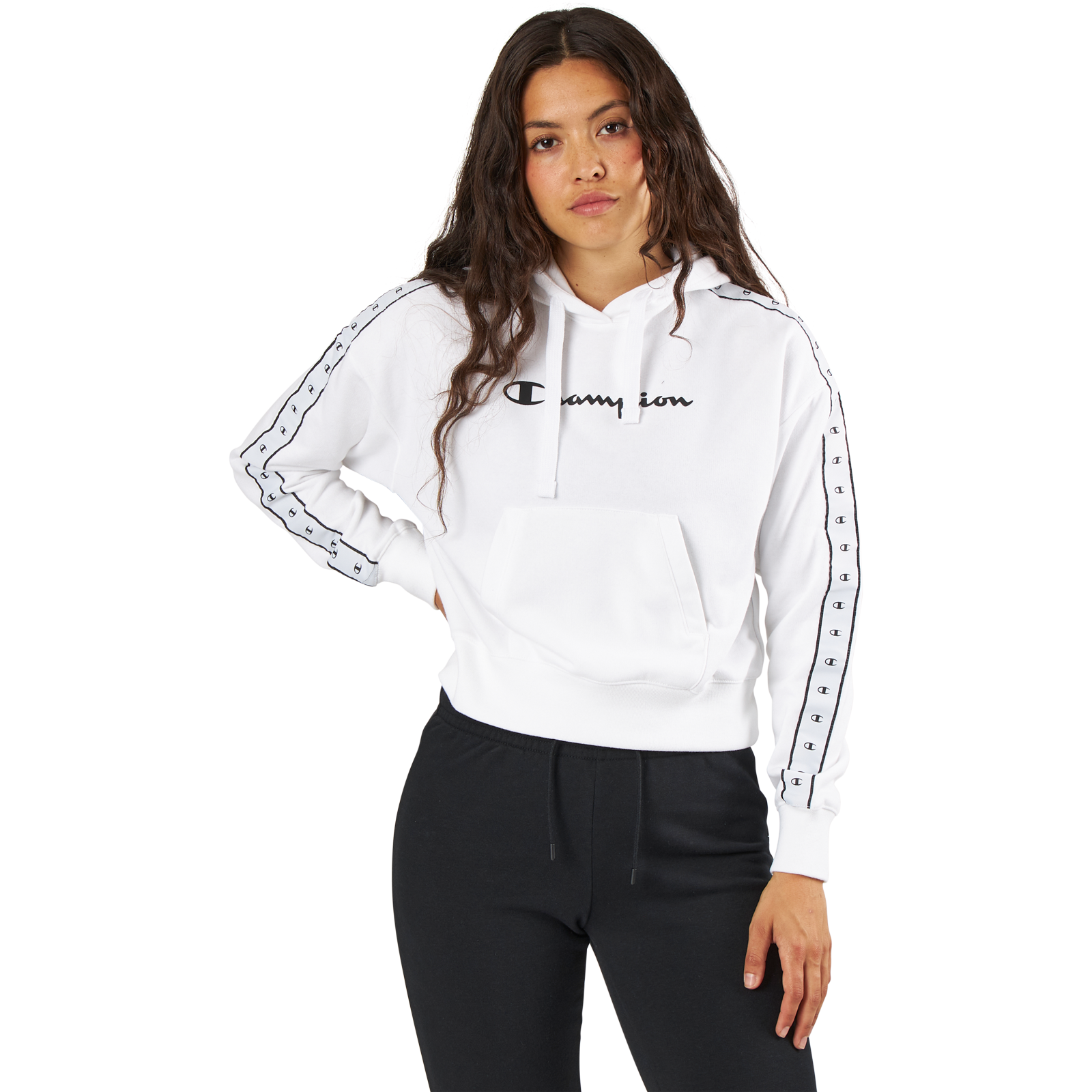Champion cropped hoodie deals white